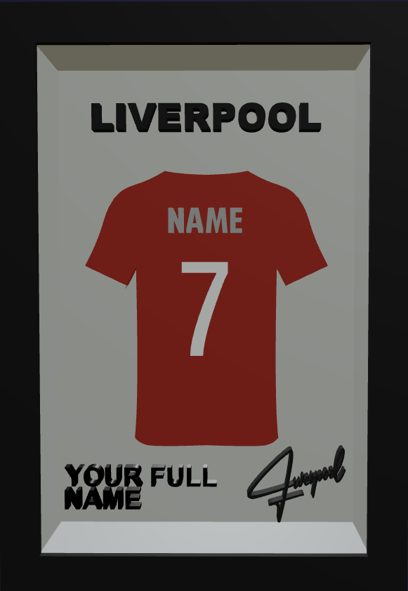 Rød fodboldtrøje i ramme